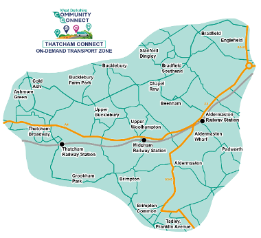  A map show the Thatcham Connect operating area.