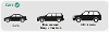 An illustration of the types of cars permitted at our recycling centres.