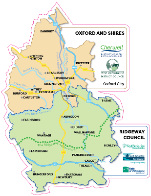 Two Councils (Oxford and Shires and Ridgeway) - map of the area (June 2025)