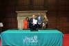 Councillor Heather Codling, Councillor Jeff Brooks, Tim Parry CEO of Connecting Communities in Berkshire, and Rachel Peters CEO of Volunteer Centre West Berkshire with the signed MOU.
